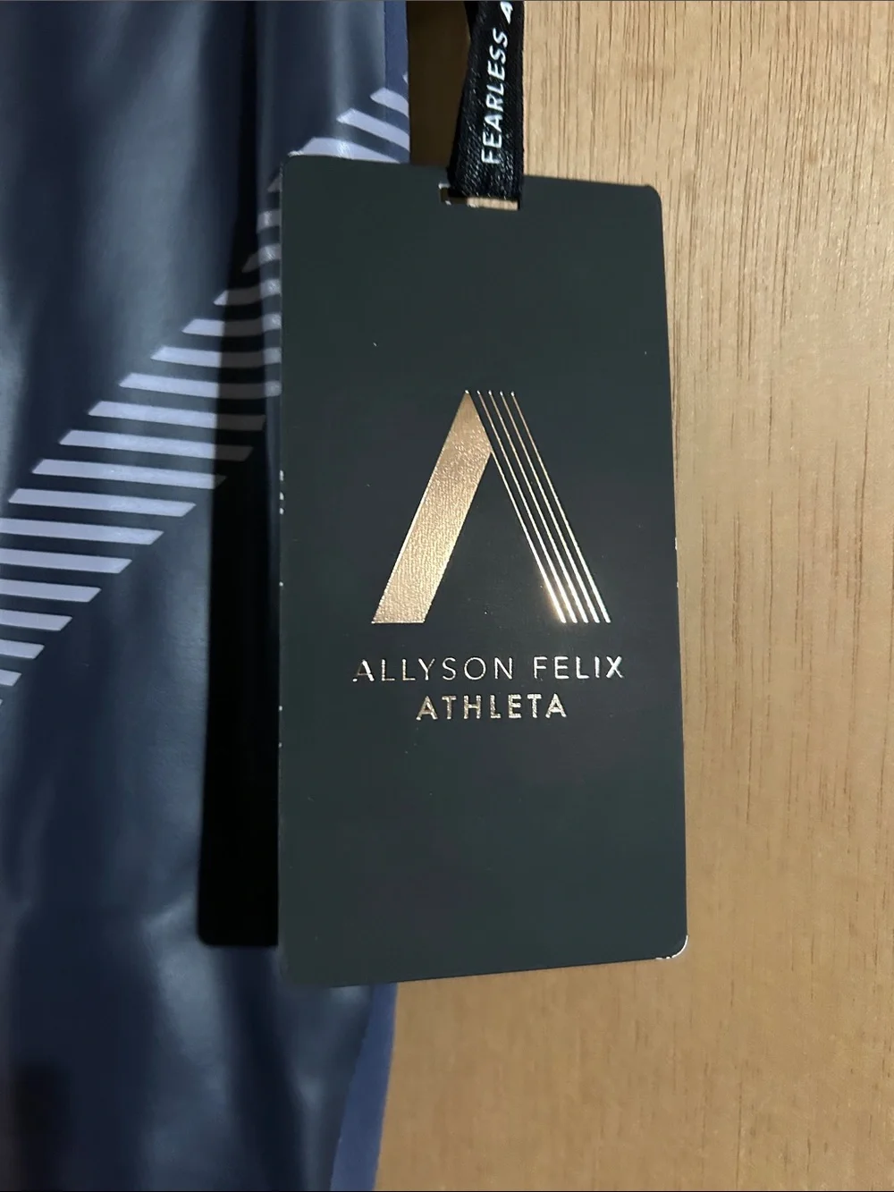 NWT Allyson Felix Athleta Navy Blue Athletic Leggings with Reflective Accents
